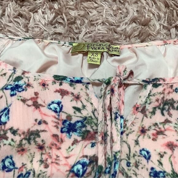 Princess by Vera Wang Pink Coquette Floral Long Sleeve Dress Size XS - Picture 6 of 12